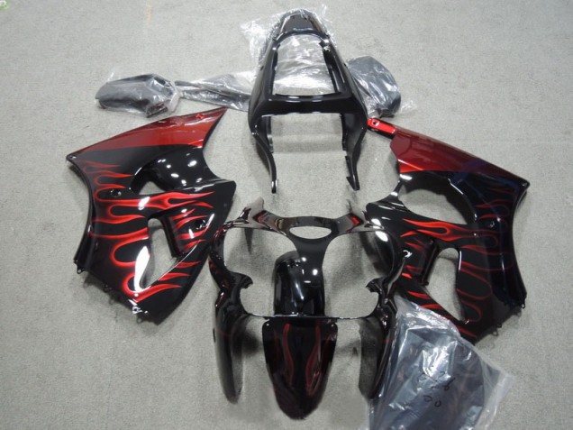 Affordable 2000-2002 Black Red Flame Kawasaki ZX6R Motorbike Fairing Kits Canada Affordable 2000-2002 Black Red Flame Kawasaki ZX6R Motorbike Fairing Kits Canada