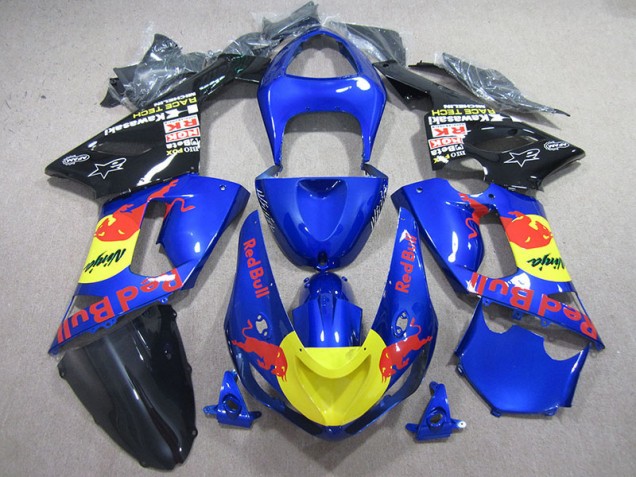 Affordable 2005-2006 Blue Red Bull Ninja Kawasaki ZX6R Motorcycle Fairing Kit Canada