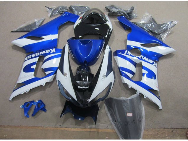 Affordable 2005-2006 Blue White Kawasaki ZX6R Replacement Motorcycle Fairings Canada Affordable 2005-2006 Blue White Kawasaki ZX6R Replacement Motorcycle Fairings Canada