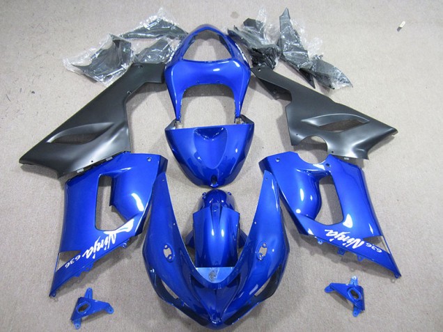 Affordable 2005-2006 Blue White Ninja 636 Kawasaki ZX6R Motorcyle Fairings Canada