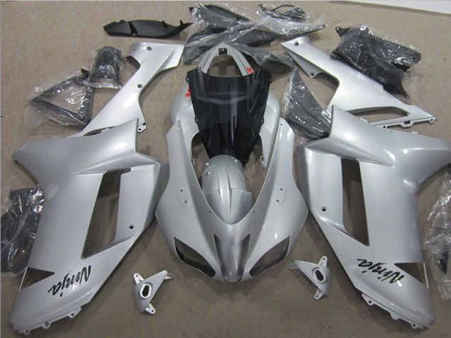 Affordable 2007-2008 Silver Kawasaki ZX6R Bike Fairing Canada Affordable 2007-2008 Silver Kawasaki ZX6R Bike Fairing Canada