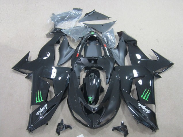 Affordable 2007-2008 Black Ninja Green Monster Kawasaki ZX6R Bike Fairing Kit Canada