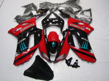 Affordable 2007-2008 Red Black Monster Kawasaki ZX6R Motorbike Fairing Kits Canada