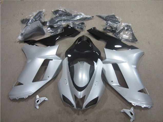 Affordable 2007-2008 Silver Black Kawasaki ZX6R Motor Fairings Canada Affordable 2007-2008 Silver Black Kawasaki ZX6R Motor Fairings Canada