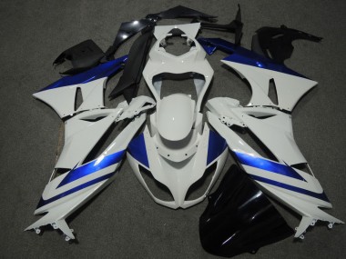 Affordable 2009-2012 White Blue Kawasaki ZX6R Motorbike Fairings Canada