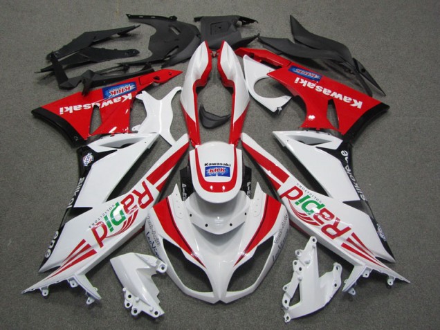 Affordable 2009-2012 White Red Rapid Kawasaki ZX6R Motorcycle Fairing Canada Affordable 2009-2012 White Red Rapid Kawasaki ZX6R Motorcycle Fairing Canada