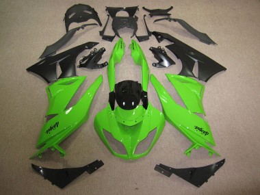 Affordable 2009-2012 Black Green Kawasaki ZX6R Motorbike Fairing Canada