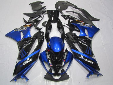 Affordable 2009-2012 Black Blue Monster Kawasaki ZX6R Motorcycle Fairing Kit Canada