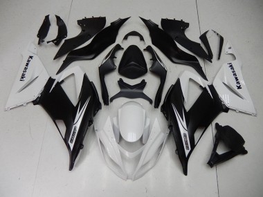 Affordable 2013-2018 Black White Kawasaki ZX6R Motorcycle Fairing Kits Canada