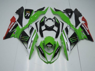 Affordable 2013-2018 Black Green White Monster Kawasaki ZX6R Bike Fairings Canada