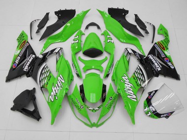 Affordable 2013-2018 Green Black 11 Kawasaki ZX6R Bike Fairing Canada