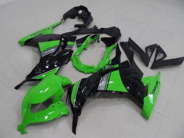 Affordable 2013-2016 Black Green Kawasaki ZX300R Moto Fairings Canada
