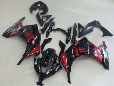 Affordable 2013-2016 Black Red Monster Kawasaki ZX300R Motorcylce Fairings Canada