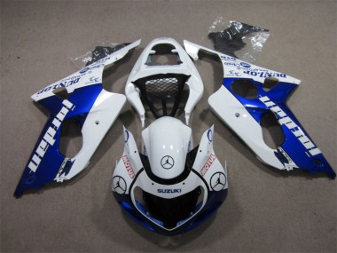 Affordable 2000-2002 Blue White Jordan Motul Suzuki GSXR1000 Moto Fairings Canada