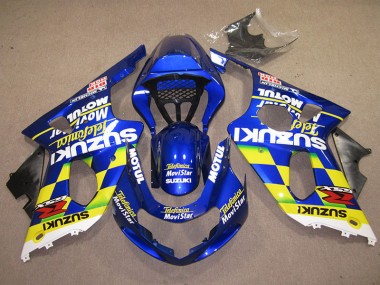 Affordable 2000-2002 Blue Yellow Telefumica Movistar Suzuki GSXR1000 Motor Fairings Canada