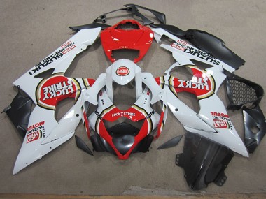 Affordable 2005-2006 White Lucky Strike Red Motul Suzuki GSXR1000 Motorcycle Fairings Canada