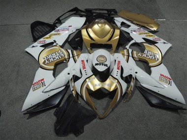 Affordable 2005-2006 White Gold Lucky Strike Motul Suzuki GSXR1000 Motor Fairings Canada