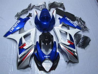 Affordable 2007-2008 Blue White Suzuki GSXR1000 Bike Fairings Canada