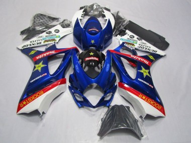 Affordable 2007-2008 Blue Red Rockstar Suzuki GSXR1000 Motorbike Fairing Kits Canada