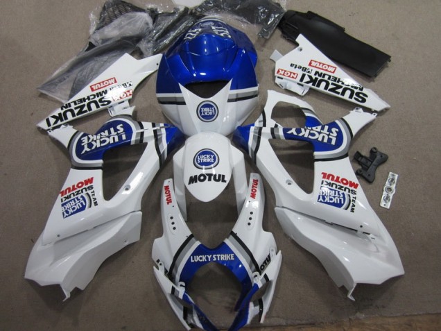 Affordable 2007-2008 White Blue Lucky Strike Red Motul Suzuki GSXR1000 Moto Fairings Canada Affordable 2007-2008 White Blue Lucky Strike Red Motul Suzuki GSXR1000 Moto Fairings Canada
