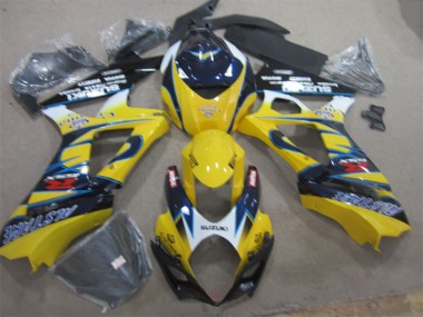 Affordable 2007-2008 Yellow Blue Suzuki GSXR1000 Replacement Fairings Canada