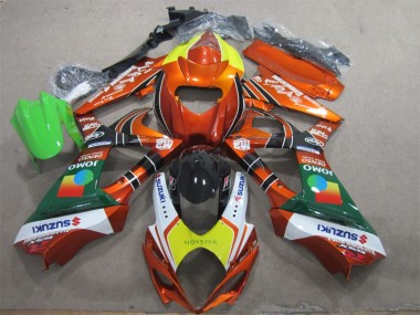 Affordable 2007-2008 Orange Yellow Monster Suzuki GSXR1000 Motorcycle Fairing Kits Canada