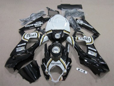 Affordable 2007-2008 Black Lucky Strike White Motul Suzuki GSXR1000 Bike Fairing Kit Canada