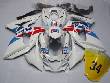 Affordable 2009-2016 White Pepsi 34 Suzuki GSXR1000 Motorcycle Fairings Kit Canada