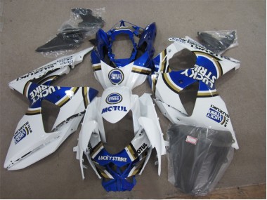 Affordable 2009-2016 White Lucky Strike Blue Motul Suzuki GSXR1000 Motorcylce Fairings Canada