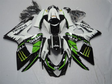 Affordable 2009-2016 Black White Green Monster Pizzoli Suzuki GSXR1000 Moto Fairings Canada