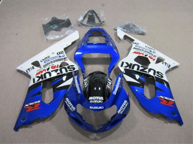Affordable 2001-2003 Blue White Motul Suzuki GSXR600 Moto Fairings Canada