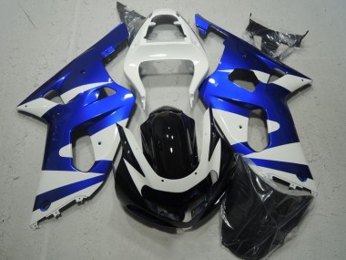 Affordable 2001-2003 White Blue Suzuki GSXR600 Motorcycle Fairing Kit Canada