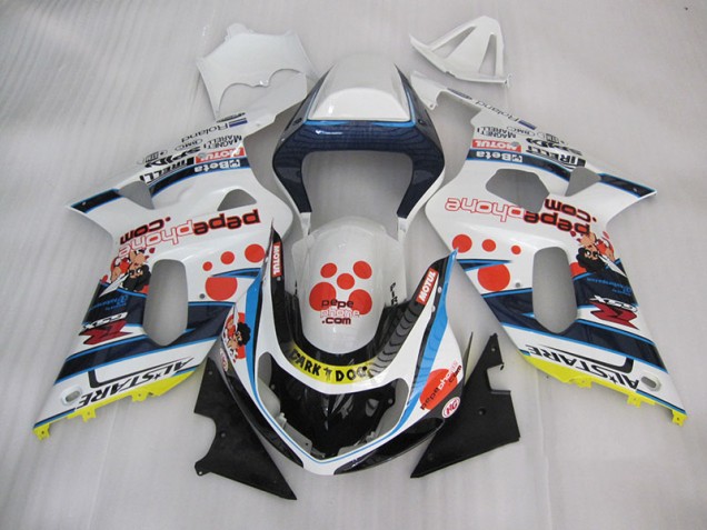 Affordable 2001-2003 White Blue Dark Dog Suzuki GSXR600 Bike Fairings Canada