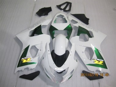 Affordable 2004-2005 White Green Suzuki GSXR600 Motorbike Fairing Kits Canada