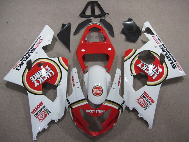 Affordable 2004-2005 Red White Lucky Strike Motul Suzuki GSXR600 Motorcycle Replacement Fairings Canada Affordable 2004-2005 Red White Lucky Strike Motul Suzuki GSXR600 Motorcycle Replacement Fairings Canada