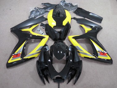 Affordable 2006-2007 Black Yellow Suzuki GSXR600 Motor Fairings Canada