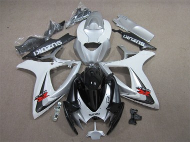 Affordable 2006-2007 Black White Suzuki GSXR600 Motorcycle Fairing Kit Canada