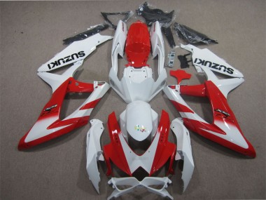 Affordable 2008-2010 White Red Suzuki GSXR600 Motorcyle Fairings Canada