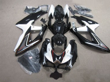 Affordable 2008-2010 Black White Suzuki GSXR600 Replacement Fairings Canada