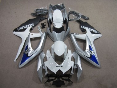 Affordable 2008-2010 Silver Blue White Suzuki GSXR600 Motorcycle Fairings Kit Canada