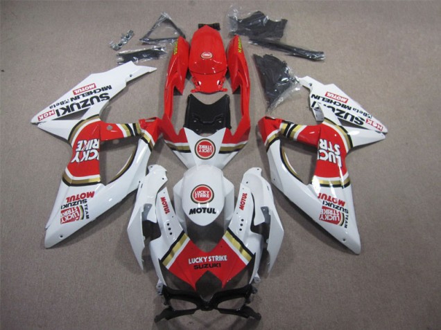 Affordable 2008-2010 White Lucky Strike Red Motul Suzuki GSXR600 Motorbike Fairing Canada Affordable 2008-2010 White Lucky Strike Red Motul Suzuki GSXR600 Motorbike Fairing Canada
