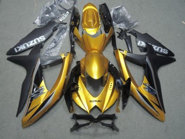 Affordable 2008-2010 Black Gold Suzuki GSXR600 Motor Bike Fairings Canada
