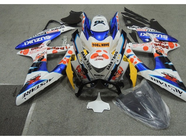 Affordable 2008-2010 White Blue Dark Dog Suzuki GSXR600 Bike Fairings Canada Affordable 2008-2010 White Blue Dark Dog Suzuki GSXR600 Bike Fairings Canada