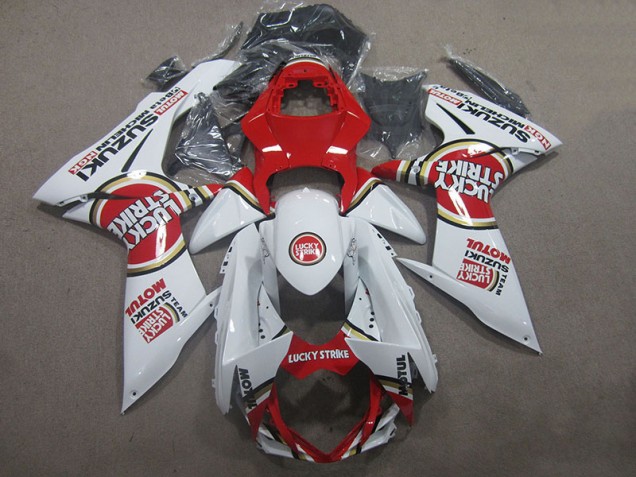 Affordable 2011-2021 White Lucky Strike Red Motul Suzuki GSXR600 Motorcycle Fairings Kits Canada Affordable 2011-2021 White Lucky Strike Red Motul Suzuki GSXR600 Motorcycle Fairings Kits Canada