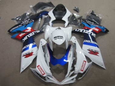 Affordable 2011-2021 White Blue Motul Suzuki GSXR600 Moto Fairings Canada