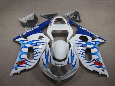 Affordable 2001-2003 White Blue Flame Suzuki GSXR750 Motorbike Fairings Canada