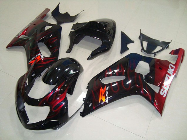 Affordable 2001-2003 Black Red Flame Suzuki GSXR750 Bike Fairing Kit Canada Affordable 2001-2003 Black Red Flame Suzuki GSXR750 Bike Fairing Kit Canada