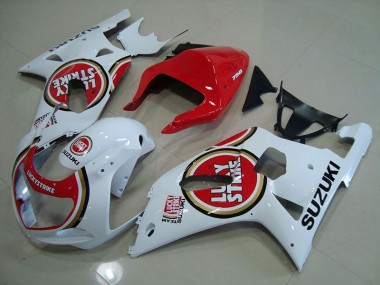 Affordable 2001-2003 Red White Lucky Strike Suzuki GSXR750 Motorcyle Fairings Canada