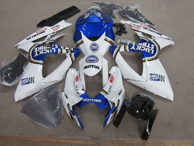 Affordable 2006-2007 Blue White Lucky Strike Motul Suzuki GSXR750 Motorbike Fairings Canada