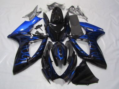 Affordable 2006-2007 Black Blue Flame Suzuki GSXR750 Bike Fairings Canada